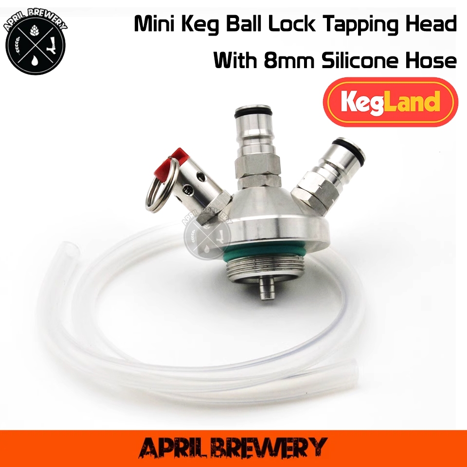 Mini Keg Ball Lock Tapping Head + 8mm Silicone Hose  KL06972 Keg Land สำหรับ ถังเบียร์ 2L 4L 5L 8L
