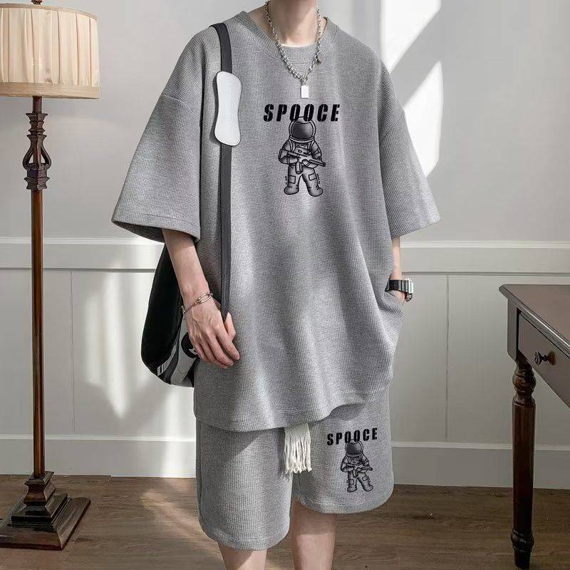 SH05 ชุดเซตขาสั้นผู้ชาย ES.SHOP28 ชุดผู้ชาย แฟชั่น สไตล์เกาหลี ผ้าวาฟเฟิล M-3XL