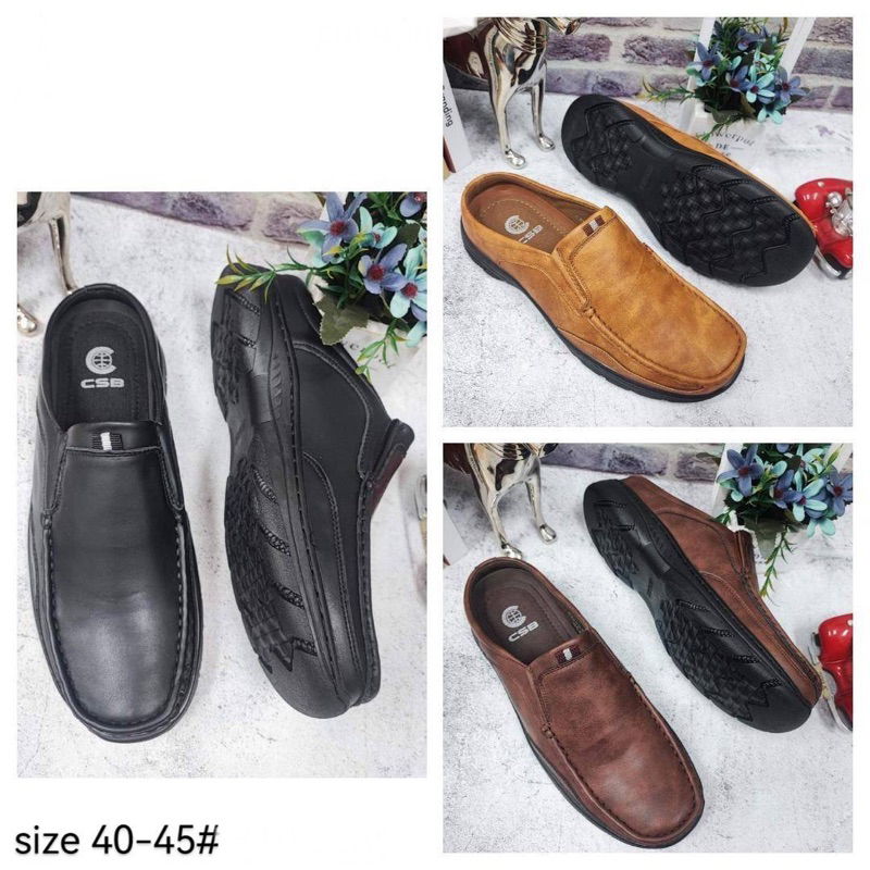 รองเท้าหนังแบบเปิดส้น รองเท้าเปิดส้น CSB รุ่น CM464 ไซต์ 40-45