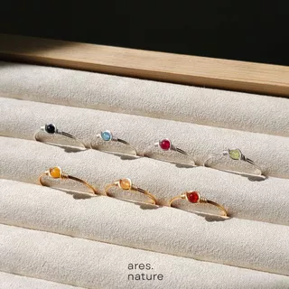 ares.nature - แหวนหินลวดดัดรุ่น mini basic แหวนสายมู แหวนหินมงคล เลือกหินเองได้