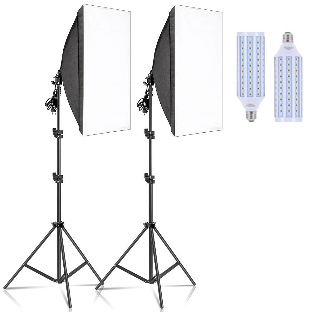 [สต็อกพร้อม] Photography 50x70CM Softbox สตูดิโอถ่ายภาพ ไฟต่อเนื่อง ไฟสตูดิโอ E27 หลอดไฟ LED อุปกรณ์ถ่ายภาพ