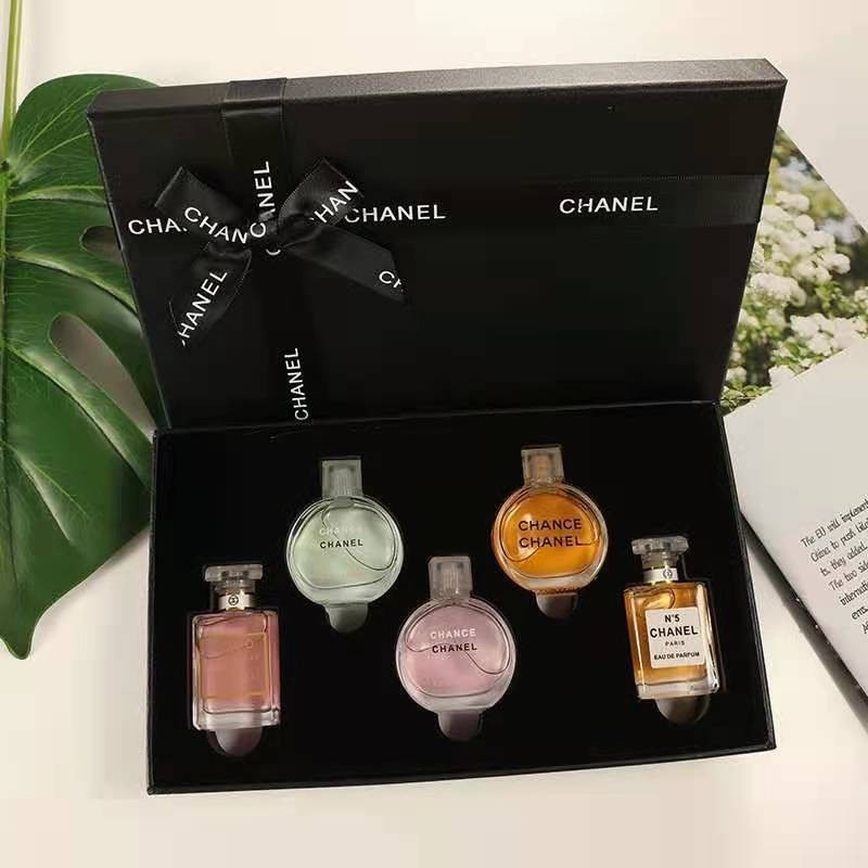 "น้ำหอมแท้" ชุดเซ็ทEน้ำหอม Chanel 7.5 ml.5ขวด(กล่องดำ) Chanel Coco,Chanel Chance,Chanel N°5 EDP ของแท้ 100%