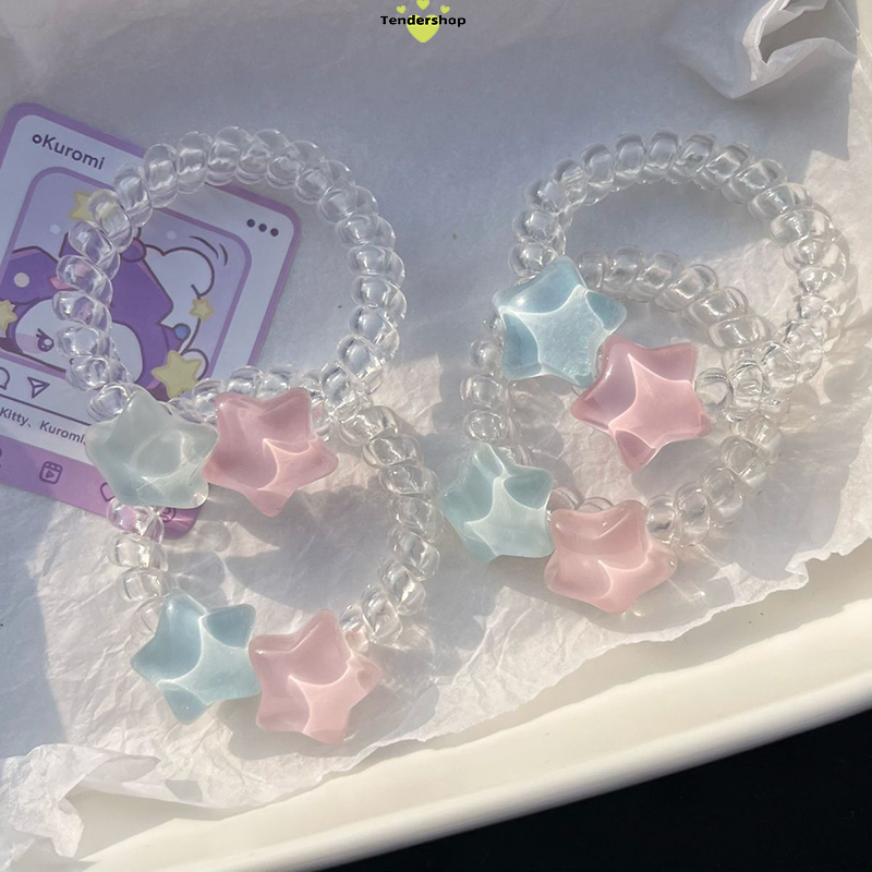 COD ยางรัดผม รูปดาวห้าแฉก ส์ใส ความยืดหยุ่นสูง น่ารักหวาน สไตล์ญี่ปุ่น และเกาหลี เด็กนักเรียนสำหรับผู้หญิง1 ชิ้น