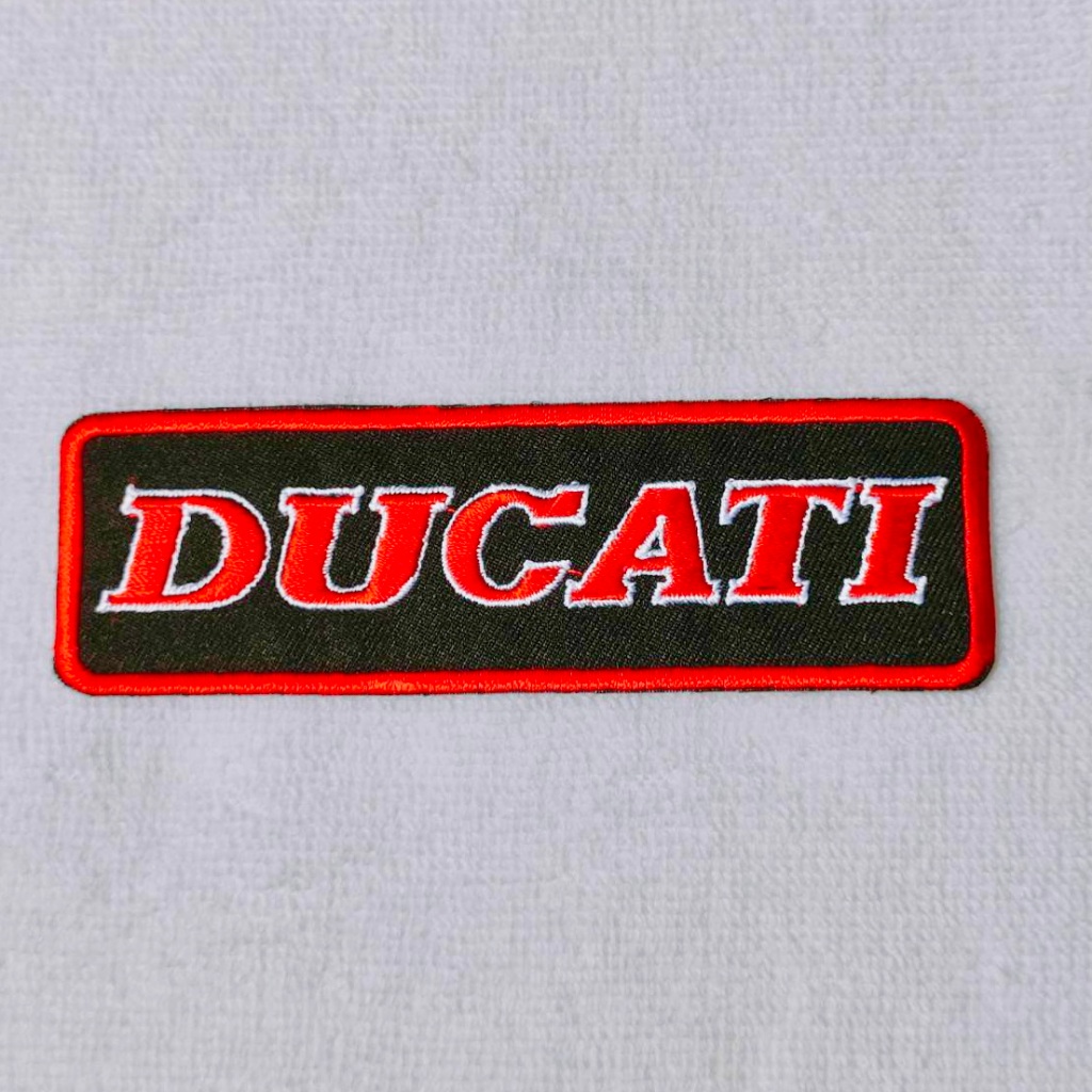 ตัวรีดติดเสื้อ ตัวรีด  อาร์ม อาร์มติดเสื้อ โลโก้ ตรา ยี่ห้อ มอเตอร์ไซค์ Motorbike Ducati Patch ดูคาติ ดูคาตี้ Sticker