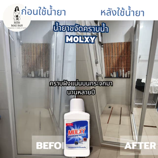 MOLXYน้ำยาขจัดคราบน้ำบนกระจก สูตรเข้มข้น 1 ขวด ขจัดคราบน้ำ คราบสบู่ น้ำยาMOLXY