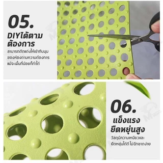 (ร้านไทย)แผ่นรองกันลื่น แผ่นรองในห้องน้ำ ห้องครัว แผ่นยางกันลื่นปูพื้น DIY เลือกสีได้ ขนาด 30*30 ซม.