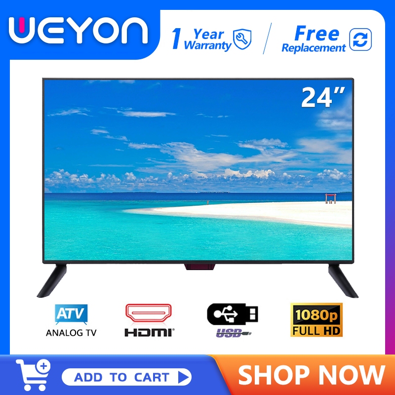 WEYON 24/21/20/19 นิ้ว ทีวีจอแบน FHD LED TV อะนาล็อก ขนาด (USB-AV-VGA)