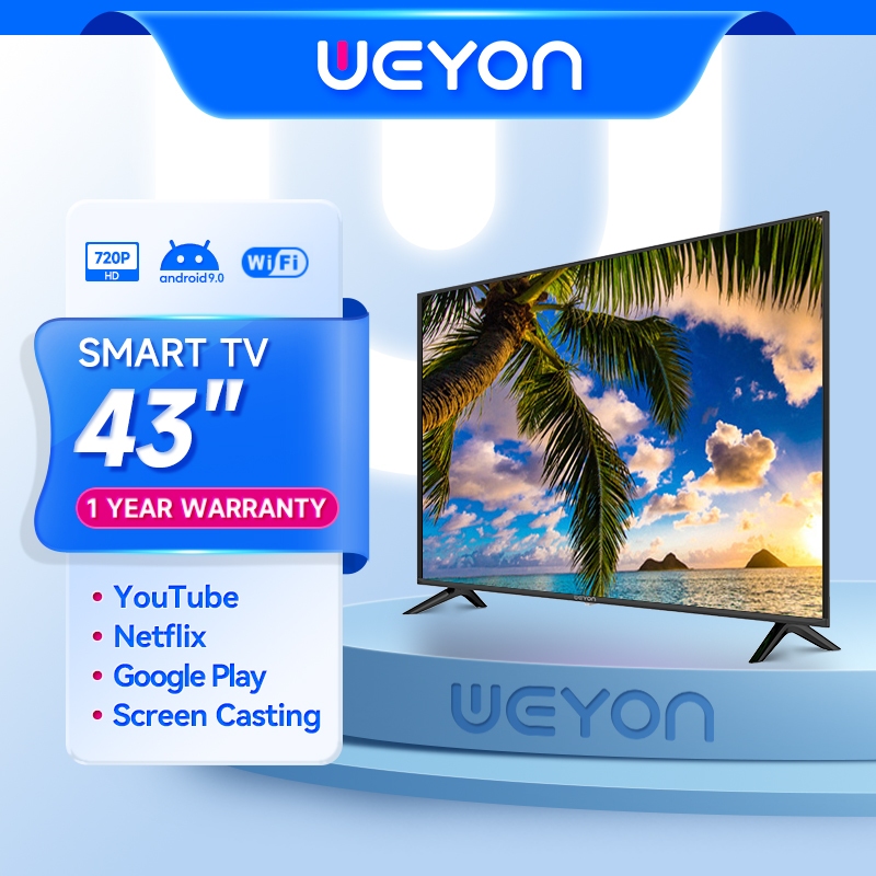 WEYON ทีวี 43 นิ้ว Android LED Smart TV  แอนดรอย สมาร์ททีวี YouTube/WiFi