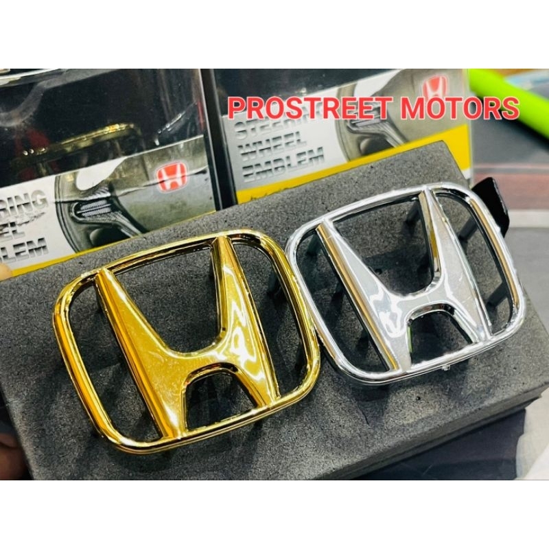 โลโก้พวงมาลัย H ทอง เงิน JSRacing ตรงรุ่น Honda Steeringwheel logo emblem Gold Silver โลโก้แต่ง ติดพ