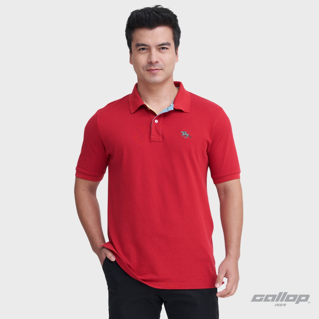 GALLOP : Men's Wear Signature Polo เสื้อโปโลคลาสสิค รุ่น GP9067 สี Crimson red - แดง / ราคาปกติ 1990.-