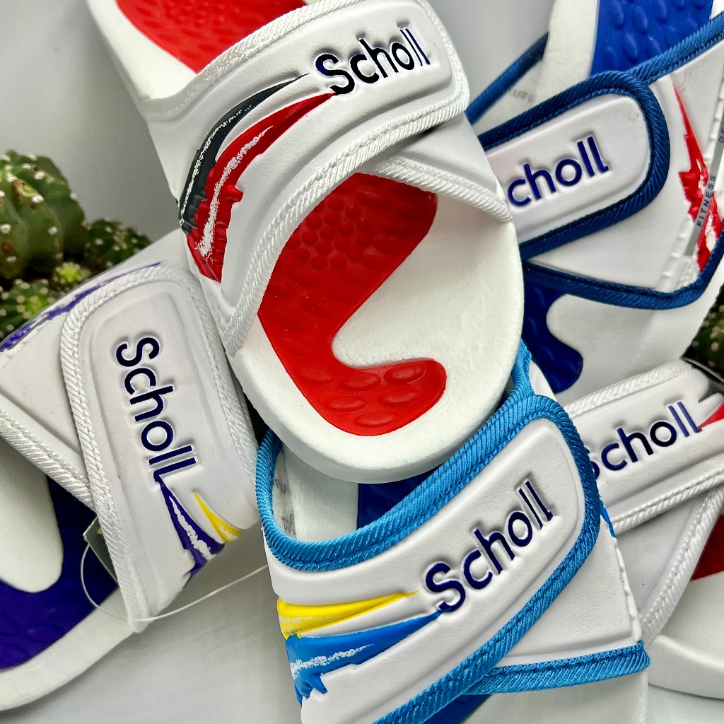 รองเท้า สกอลล์ เก๋า 90 Hot item Scholl fitness  โทนสีขาวดูสุภาพสะอาด รองเท้าแตะ ผู้ชาย ลดแรงจุกๆ