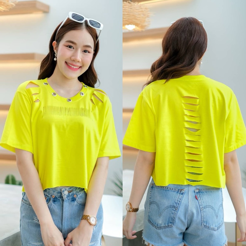 เสื้อยืดครอปตัดขาด ขาดจนผู้ชายมอง
