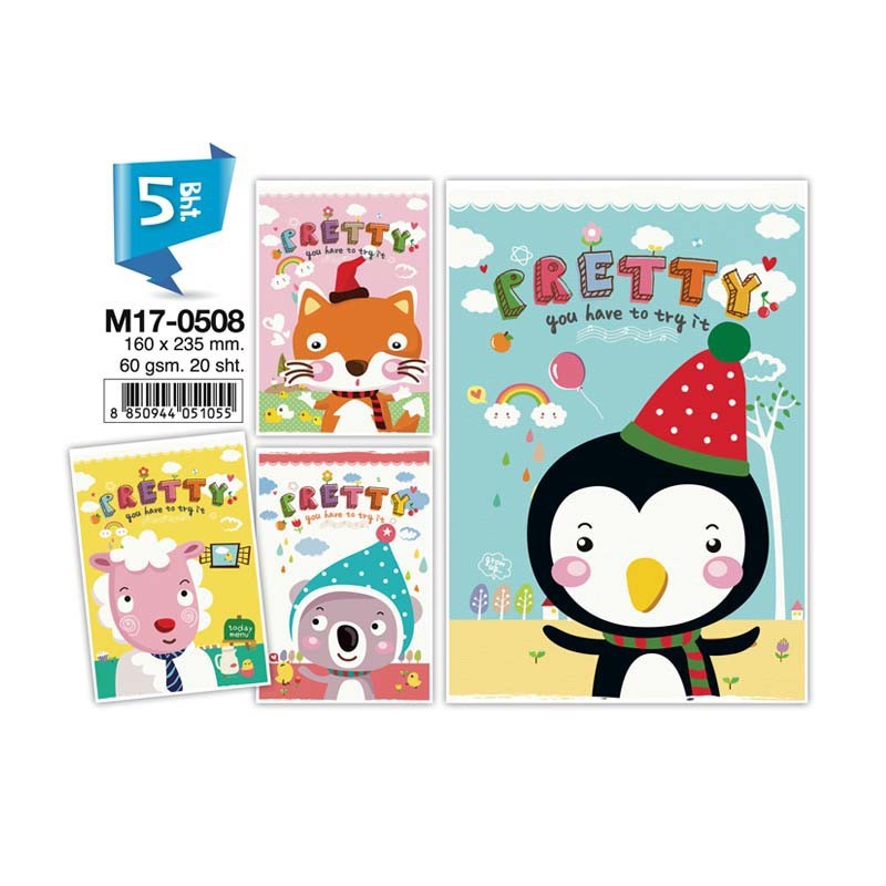 สมุดปกอ่อน 5 บาท บรรจุ 12 เล่ม คละลาย