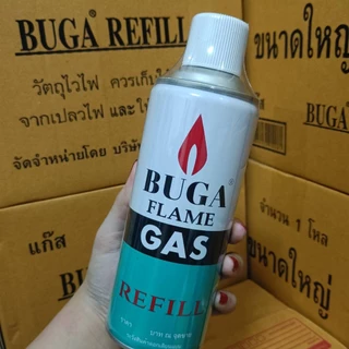 ส่งฟรี 🚙 แก๊สกระป๋อง Buga Gas Refill ขวดใหญ่ 290กรัม แก๊สเติมไฟแช็ค กระป๋องแก๊สพกพา BUGA FLAME