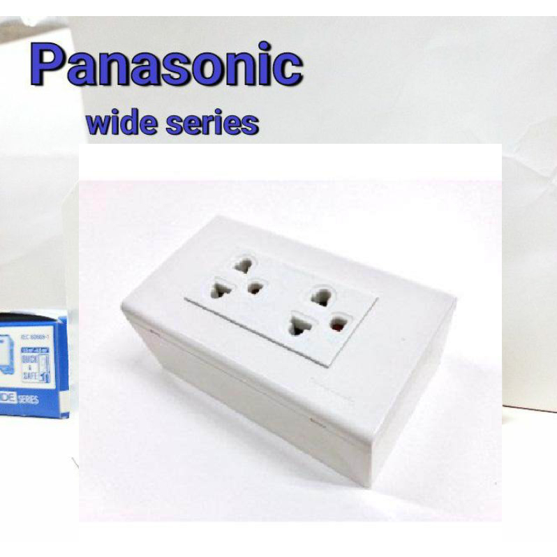 Panasonic (พานาโซนิค) ชุดปลั๊กกราวน์คู่สำเร็จรูป พร้อมบล็อคลอย รุ่น WEG-15929