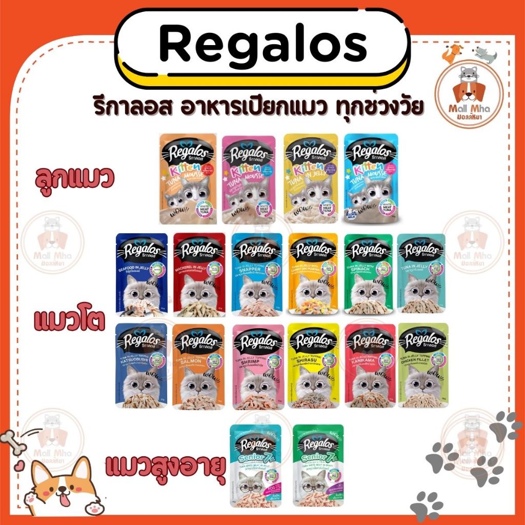 {ยกลัง 4 โหล} Regalos รีกาลอส อาหารเปียกแมว ทุกช่วงวัย