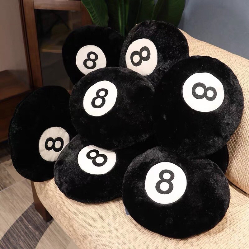 8ball หมอนเลข8 หมอนหนุน Studsy 8ball สีดำ ขนนุ่ม (8ball) eight ball หมอน เลขแปด ( AC888 )