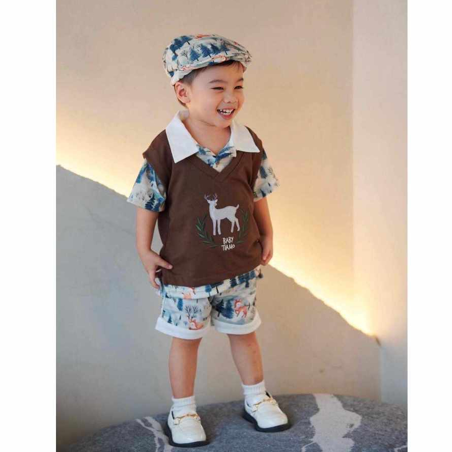 ชุดเซ็ทเสื้อคอปก ชุดเสื้อกั๊กหล่อๆ // Waistcoat & Shorts - Oh! My Dear Collection by Baby TiAmo