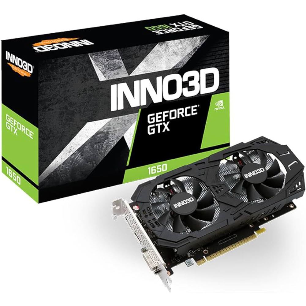 VGA VGA  INNO3D GEFORCE GTX 1650 GDDR6 TWIN X2 OC V2 - 4GB GDDR6 (N16502-04D6X-1720VA30)การ์ดแสดงผล