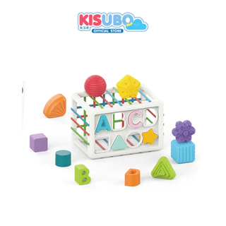 KISUBO บล็อกตัวต่อหยอด สีรุ้ง 11.5-20cm Shape Sorter Toy วัสดุ ABS ซิลิโคน ปลอดภัย