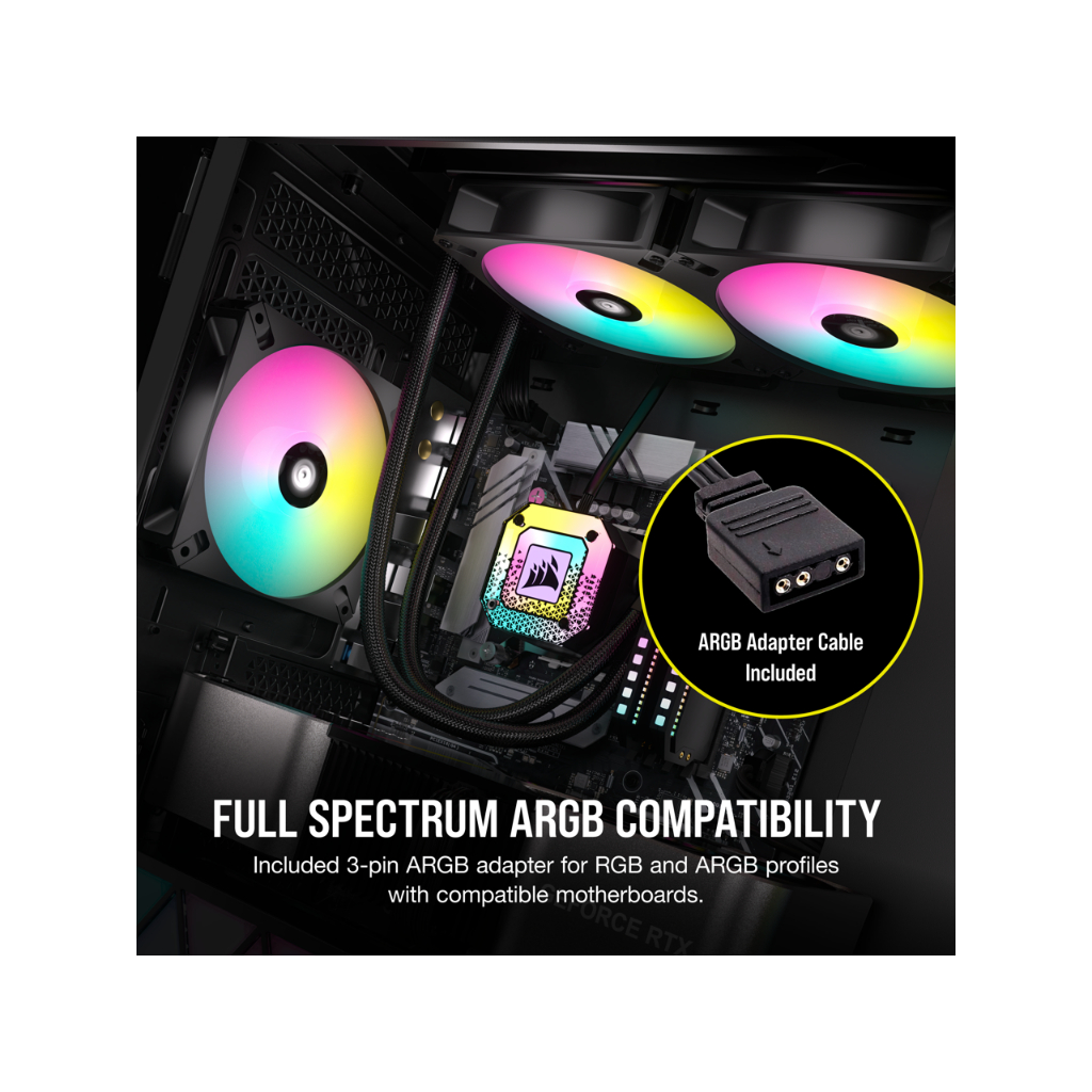 CASE FAN (พัดลมเคส) CORSAIR AR120 RGB TRIPLE PACK BLACK (CO-9050167-WW)