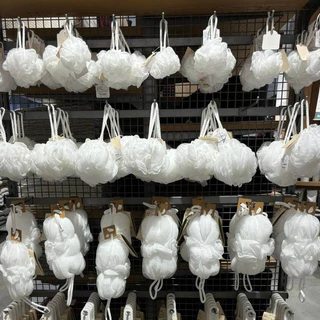 MUJI 🛁 ฟองน้ำ อาบน้ำ ใยขัดตัว ตาข่าย ตีฟอง Foaming Net Ball มูจิ ของแท้