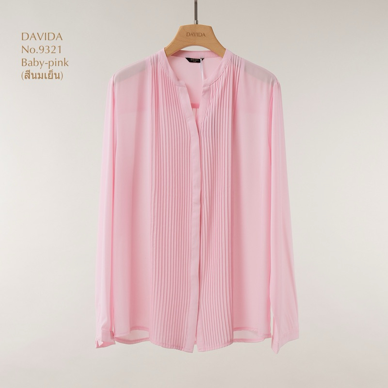 เสื้อเชิ๊ตอัดพลีทแขนยาว DAVIDA #9321