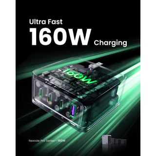 UGREEN Nexode Pro 100-160W 4-Port GaN อะแดปเตอร์ หัวชาร์จ Super Fast Charging 4in1