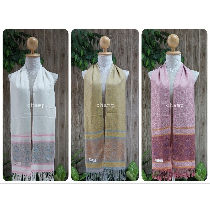 ผ้าพันคอ ผ้าคลุมไหล่ ผ้าพาสมีน่า ผืนใหญ่ เนื้อนิ่ม