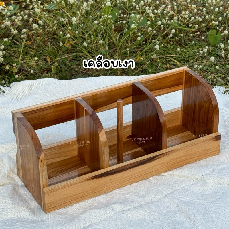 กล่องใส่แก้ว กาแฟ ใส่หลอดดูด ใส่ฝา 3ช่อง 🔸พร้อมส่ง🔸ที่วางแก้ว ที่เสียบแก้ว ที่เสียบฝา - รูปที่ 5