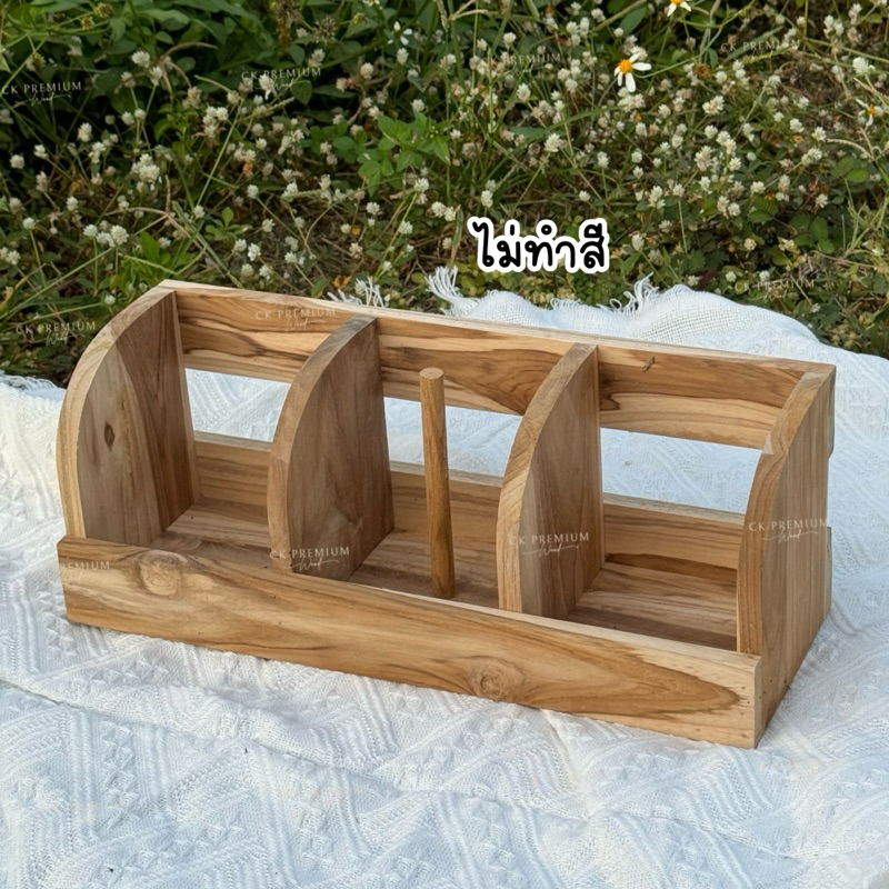 กล่องใส่แก้ว กาแฟ ใส่หลอดดูด ใส่ฝา 3ช่อง 🔸พร้อมส่ง🔸ที่วางแก้ว ที่เสียบแก้ว ที่เสียบฝา - รูปที่ 4