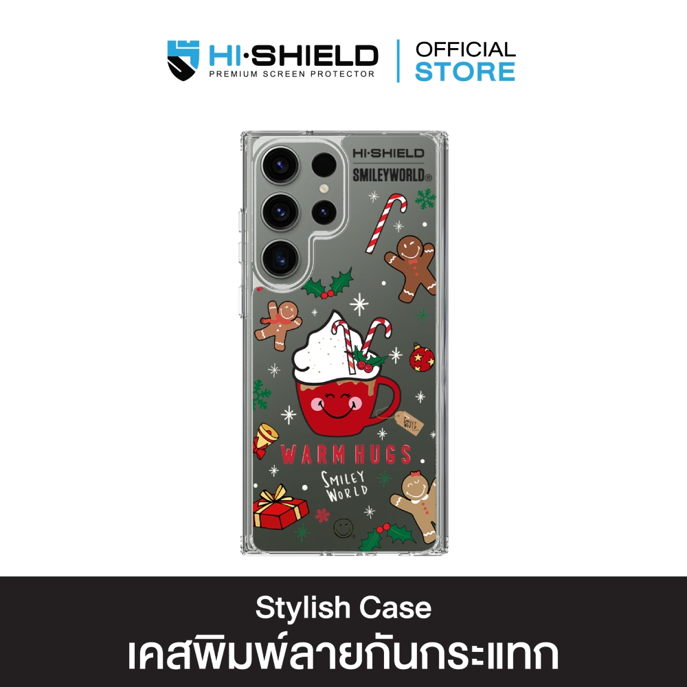 [S24ultra,S23ultra] HI-SHIELD Stylish เคสใสกันกระแทก Samsung รุ่น Christmas Carols3 [SmileyWorld]