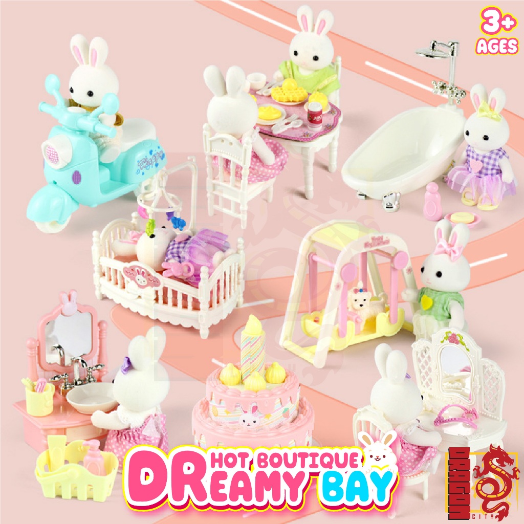 บ้านตุ๊กตา Yasini Series Bay Dreamy เฟอร์นิเจอร์สำหรับบ้านตุ๊กตากระต่าย ของเล่นเด็ก