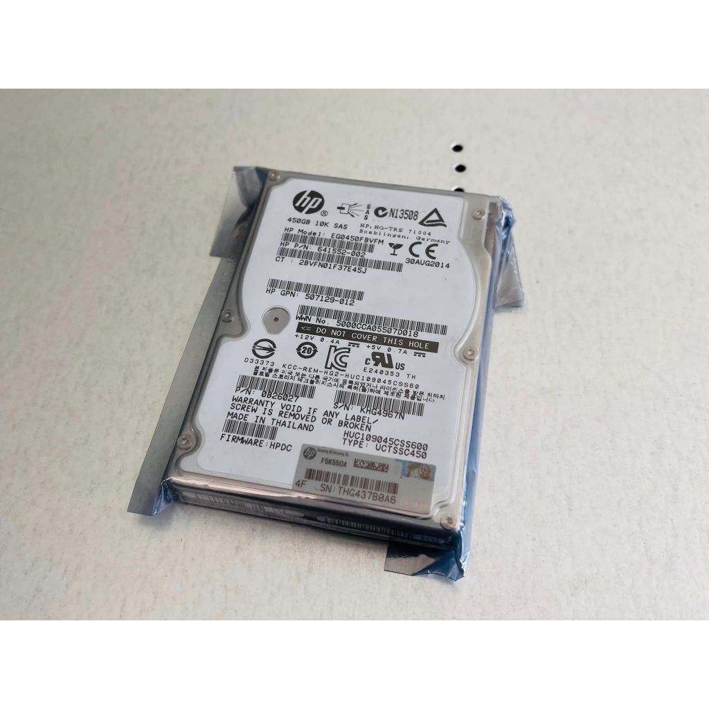 hdd sas 450gb 10k 2.5" ฮาร์ดดิสเซิร์ฟเวอร์ มือสองพร้อมใช้งาน