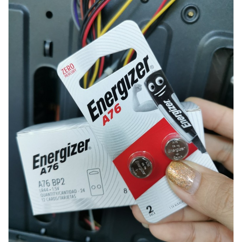 ถ่าน LR44  Energizer Alkaline battery 1.5V รุ่น A76 แพ็ค2 ก้อน AG13 ถ่านกระดุม- แท้ประกันศูนย์ เอ็นเนอร์ไจเซอร์