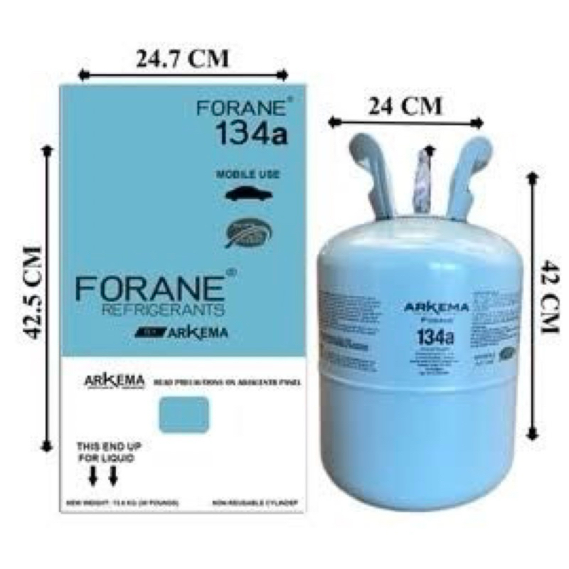 น้ำยาแอร์ R134a  FORANE 13.6 kg แท้100%#น้ำยาแอร์ #น้ำยา134 กรุณาทักแชทก่อนสั่งค่ะ