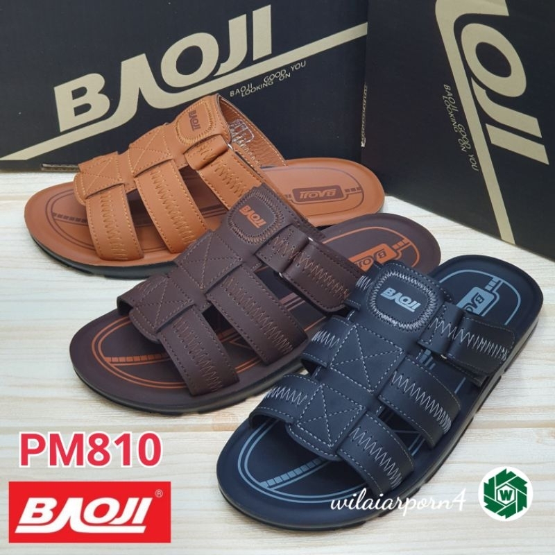 Baoji PM810 รองเท้าแตะสวม (39-44) สีดำ / สีน้ำตาล