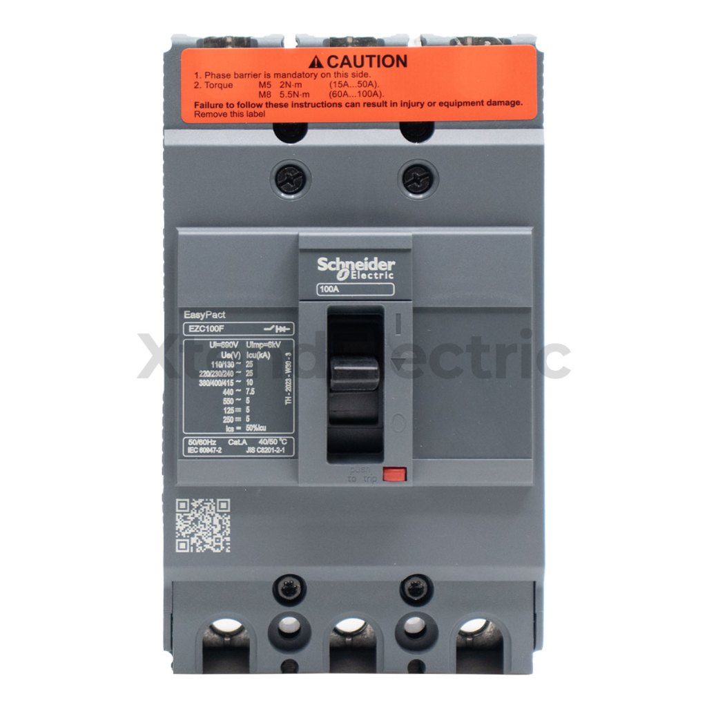 เบรกเกอร์ 100 แอมป์ 3 โพล 10kA EasyPact SCHNEIDER EZC100F3100