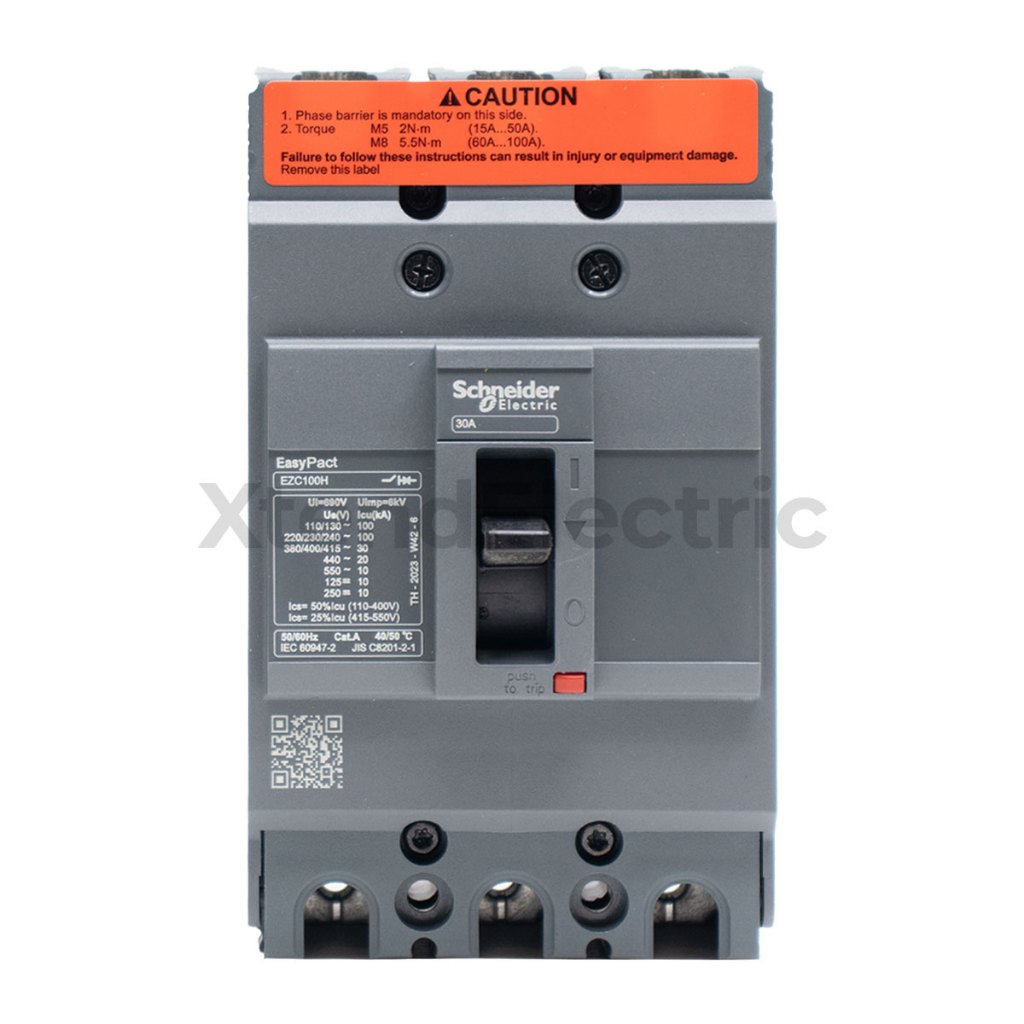 เบรกเกอร์ 30 แอมป์ 3 โพล 30kA EasyPact SCHNEIDER EZC100H3030