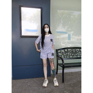 ชุดเซ็ต2ชิ้นลายNY  เสื้อ+กางเกง ใส่ได้ทั้งชายและหญิง