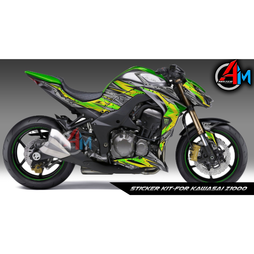 (Mr.AM) ชุดสติ๊กเกอร์ [เกรด Premium] Kawasaki Z1000 (TT FASTER Line)