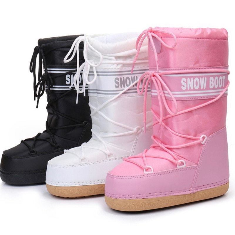 [เริ่มแพ็ค 5-10 มค นี้] SNOW BOOT รองเท้าบูทยาว ลุยหิมะ ต่างประเทศ กันหนาว ลำลอง ปาร์ตี้ เฟสติวัล สีดำ ขาว ชมพู