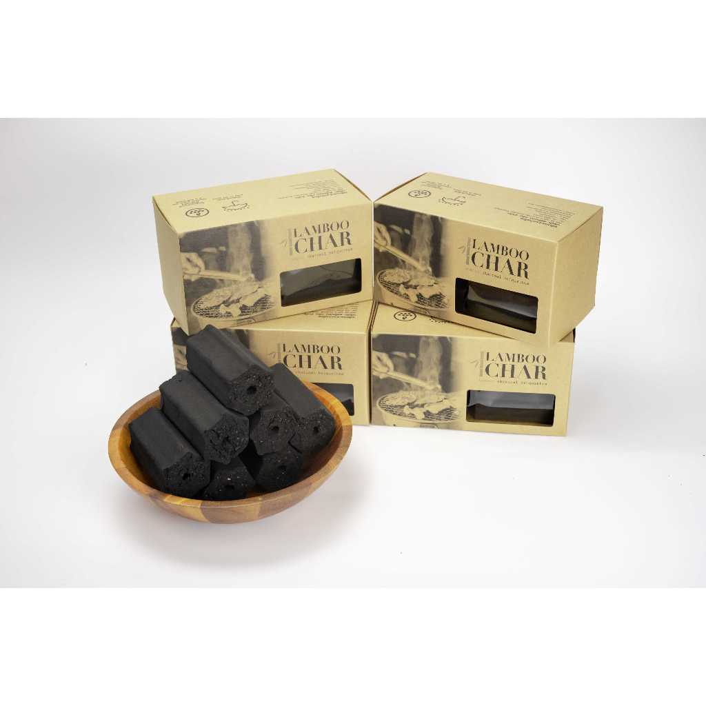ถ่านไม้ไผ่อัดแท่ง Lamboochar เกรด A Premium (1 Kg)