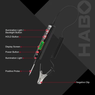 HABOTEST HT86A เครื่องทดสอบแรงดันไฟฟ้า 2V-100V ระบบไฟ Probe Test โคมไฟอัตโนมัติ รถ เครื่องทดสอบวงจรไฟ