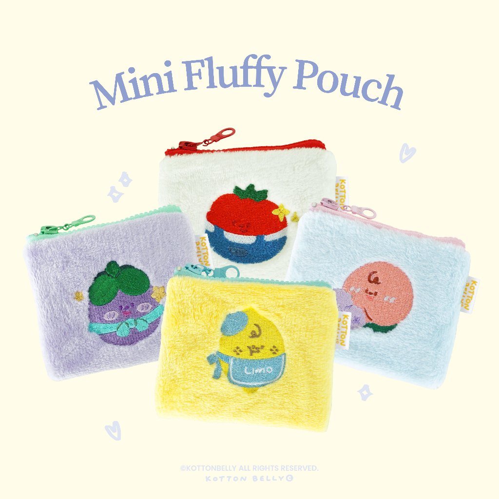 mini Fluffy Pouch ☁️✨ กระเป๋าใส่ของ กระเป๋าสตางค์ ขนนุ่มนิ่ม | KOTTON BELLY