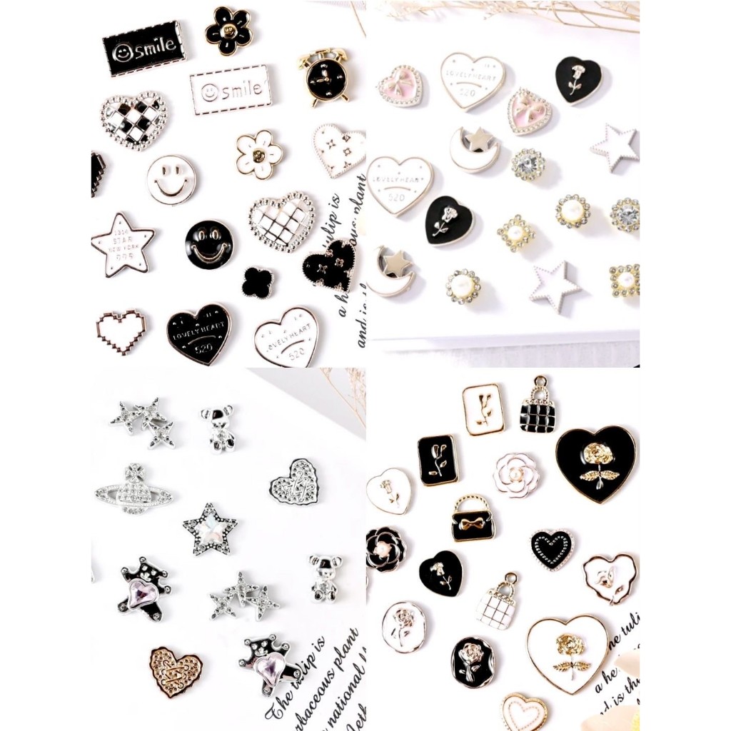 C032 (คละแบบ 10,20 ชิ้น) เครื่องประดับโลหะผสม 3D (เรซิ่นเปล่าไม่แถมตัวติด) อุปกรณ์ตกแต่ง งานDIY แต่งเคสโทรศัพท์ งานฝีมือ