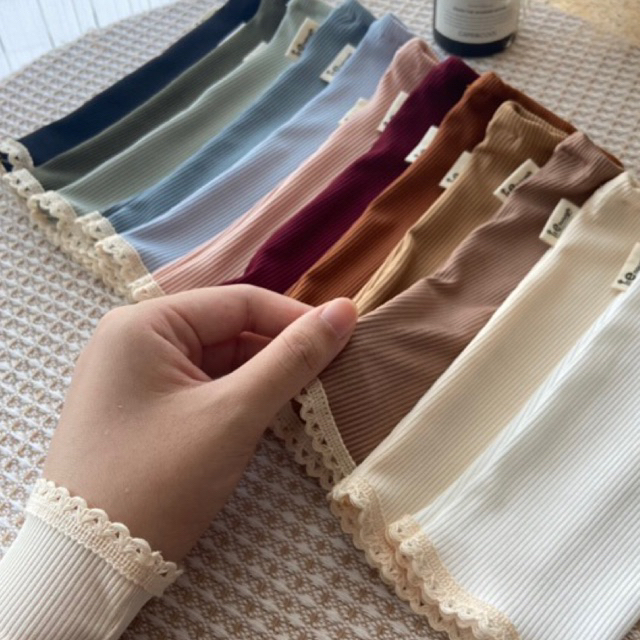 ปลอกแขนรุ่นMini02(ถักครีม)📍แบบสั้นพิเศษ(20cm)สำหรับปกปิดข้อมือดูดีมีสไตล์