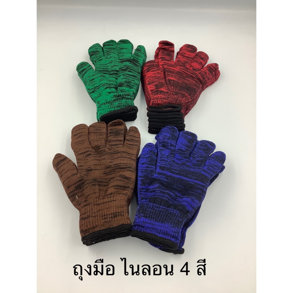 ถุงมือ ตราไก่ 4 สี 12 คู่