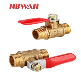 NBWAN ข้อต่อ วาล์วลมทองเหลือง ขนาด 1/2 , 1/4 , 3/8 นิ้ว