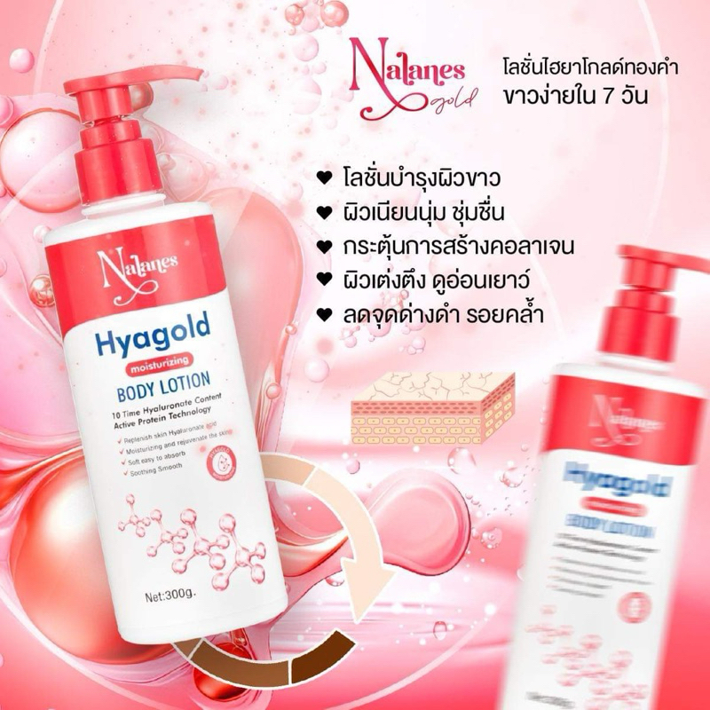 ✨พร้อมส่ง|ของแท้‼️🧴Nalanes Hya Gold โลชั่นคอลลาเจนไฮยา โลชั่นไฮยาโกลด์ คอลลาเจนทองคำ